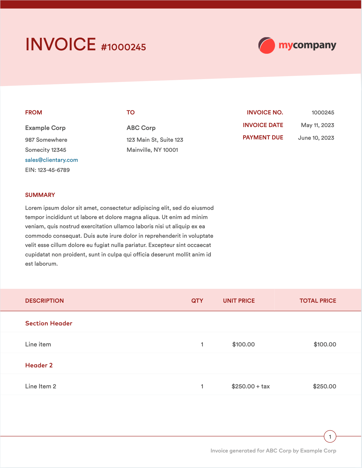 Free Invoice Templates - Customizable with HTML and CSS - Download ...